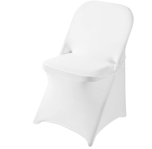 lot 520 image: Ascoza 50 Pack White Spandex Folding Chair Covers in Stretch Washable