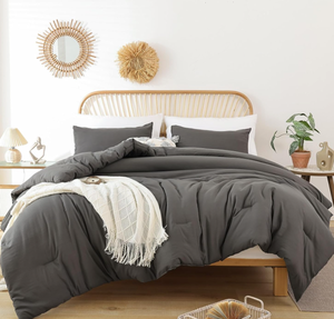 lot 533 image: ROSGONIA Oversized King Comforter Charcoal Gray