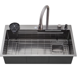 lot 23 image: Waterfall Kitchen Sink, Single Bowl Stainless Steel Kitchen Sink