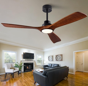 lot 74 image: Wood Ceiling Fan with Lights Remote Control,Quiet DC Motor 3 Blade Ceiling Fans