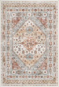 lot 78 image: Stain Resistant Washable Rug, Anti Slip Backing Rugs for Living Room, Foldable Vintage