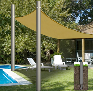 lot 191 image: 2PCS Shade Sail Poles, Heavy Duty Sun Shade Poles, Screw in Poles for Sun Shades Outdoor