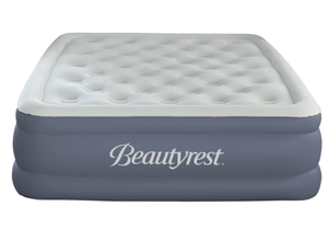 lot 406 image: Queen Size Beautyrest Sensalux 18 Inflatable Air Bed Blow up Mattress with Built-in Pump
