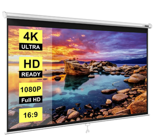 lot 415 image: VIVOHOME 100 Manual Pull Down Projector Screen