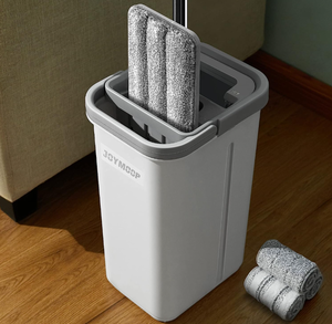 lot 601 image: JOYMOOP Mop and Bucket with Wringer Set, Hands Free Flat Floor Mop and Bucket