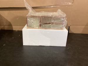 lot 604 image: Makeup Organizer Cosmetic Organizer - Tempered Glass Vanity Organizer for Cosmetics, Hair Tools, Brushes, Perfume