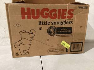 lot 407 image: LOT OF 6 Huggies Size 1 Diapers, Little Snugglers Diapers 198