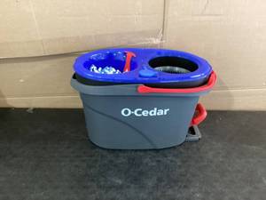 lot 592 image: O-Cedar EasyWring RinseClean Microfiber Spin Mop & Bucket Floor Cleaning System