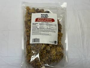 SSS. 2x 2lbs Snak Club Glazed Walnuts Halves & Pieces