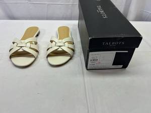 New Talbots Shoes 7.5M Tablots Ivory-Keri Woven Strap