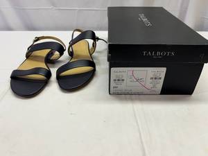 New Talbots Shoes 8M Indigo Blue-Keri Double Strap