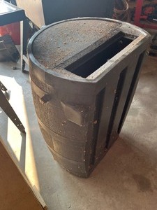 built box for temp control item rain barrel