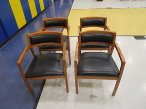 lot 34 image: (4) Leather Reception Chairs