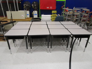 lot 60 image: (12) Student Desks wCubby 20x27x29 Adjustable Height