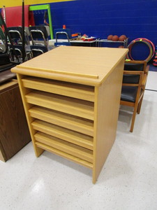 lot 63 image: Lectern wPullout Shelves 28x29x42