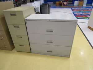 lot 182 image: (1) 4 Drawer File Cabinet (1) 3 Drawer Lateral File Cabinet