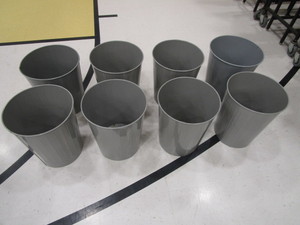 lot 193 image: (8) Metal Trash Cans
