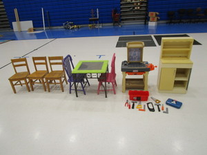 lot 198 image: Play Workbench, Table & Chairs