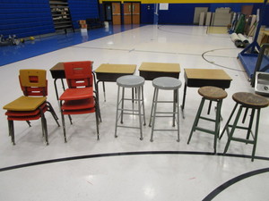 lot 207 image: Desks, Stools, Chairs