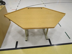 lot 113 image: Corner Computer Desk 41x66 Adjustable Height