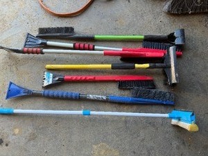 Window Washer and Six Ice Scrappers