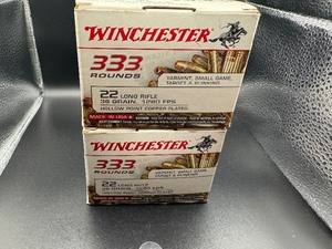 Winchester 22 Long Rifle Rounds, Two Boxes, 333 Rounds per Box