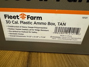 Mills Fleet Farm 30 Cal Plastic Ammo Box with Unopened Box of Winchester 5.56 MM M855 Green Tip FMJ (20 Rounds)