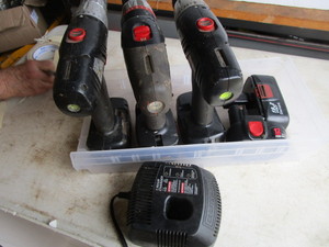 Cordless Drills, Charger, Batteries