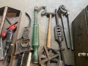 lot 49 image: 2 METAL TOOLBOXES WITH TOOLS