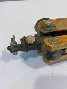 lot 104 image: VINTAGE WOOD TRIPOD WITH ORIGINAL HARDWARE