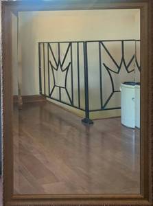 lot 115 image: LARGE BEVELED GLASS MIRROR