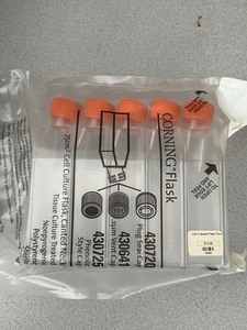 lot 20 image: 6 Sleeves of 5 - Corning Cell Culture Flasks, With Tops