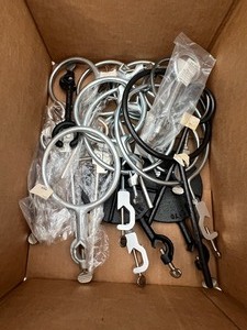 lot 42 image: Box Of Assorted Ring Stand Clamps O Shape, $100 Box Value Retail