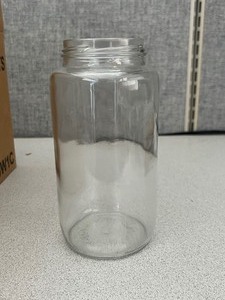 lot 43 image: Box of 12 - Mason Jars Fisherbrand Wide Mouth 32oz JARS
