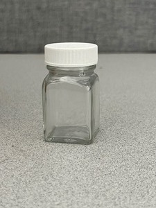 lot 52 image: 27 - French Square Bottles 30ml With Screw Caps