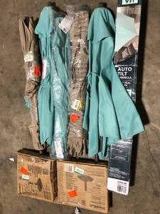 Lot of Assorted Patio Umbrellas and Umbrella Bases Various Models and Conditions   Customer Returns See Pictures