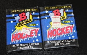 lot 31 image: 1990-91 Bowman Hockey Unopened Pack Lot  33 Packs