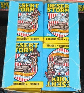 lot 36 image: 1991 Topps Desert Storm Unopened Box & Pack Lot  2 Full Boxes & 36 Loose Packs  108 Packs