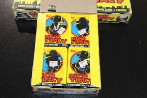 lot 38 image: 1990 Topps Dick Tracy Trading Cards Unopened Box Lot  3 Boxes  108 Packs