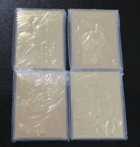 lot 50 image: David Robinson - Glenn Robinson - Jerry Stackhouse - Damon Stoudamire 23K Gold Card Lot  4 Cards