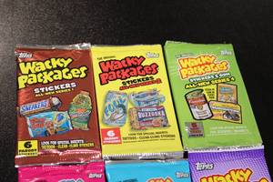 lot 54 image: 2005-2010 Topps Wacky Packages Unopened Pack Lot  6 Packs
