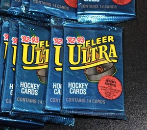 lot 57 image: 1992-93 Fleer Ultra Hockey Unopened Pack Lot  30 Packs