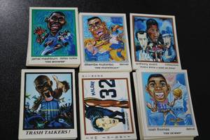 lot 64 image: 1993-94 First Amendment Publishing NBA Skinnies Parody Card Lot  81 Cards  RARE