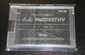 lot 85 image: 2023 Wild Card J.J. McCarthy On The Clock OCW-JM2 Rookie 1215  Only 15 Exist