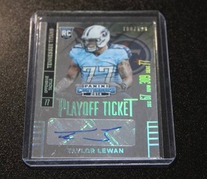 lot 98 image: 2014 Contenders Taylor Lewan Playoff Ticket #177 Rookie Auto 199  Only 199 Exist