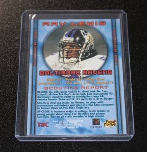lot 99 image: 1996 Topps Stadium Club Ray Lewis #351 Rookie Card