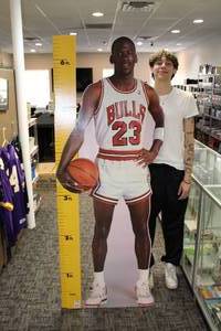 lot 144 image: 1987 Chicago Bulls Michael Jordan Life Size Standee.