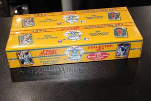 lot 146 image: 1990 Score Baseball Factory Sealed Set Lot  2 Factory Sealed Sets  Iconic Bo Jackson Black & White Card