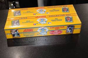 lot 149 image: 1990 Score Baseball Factory Sealed Set Lot  2 Factory Sealed Sets  Iconic Bo Jackson Black & White Card