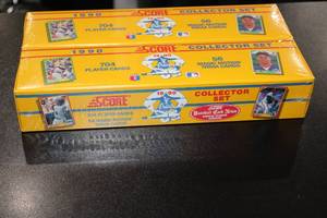 lot 151 image: 1990 Score Baseball Factory Sealed Set Lot  2 Factory Sealed Sets  Iconic Bo Jackson Black & White Card